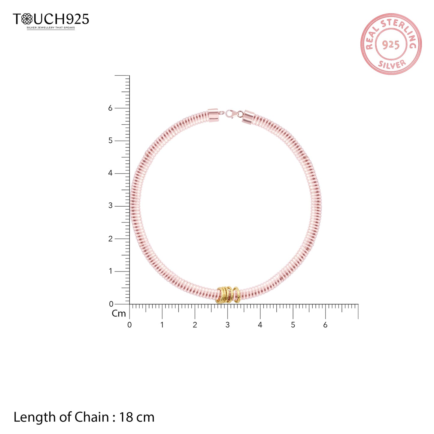 Twisted Rose Gold Charm Bracelet