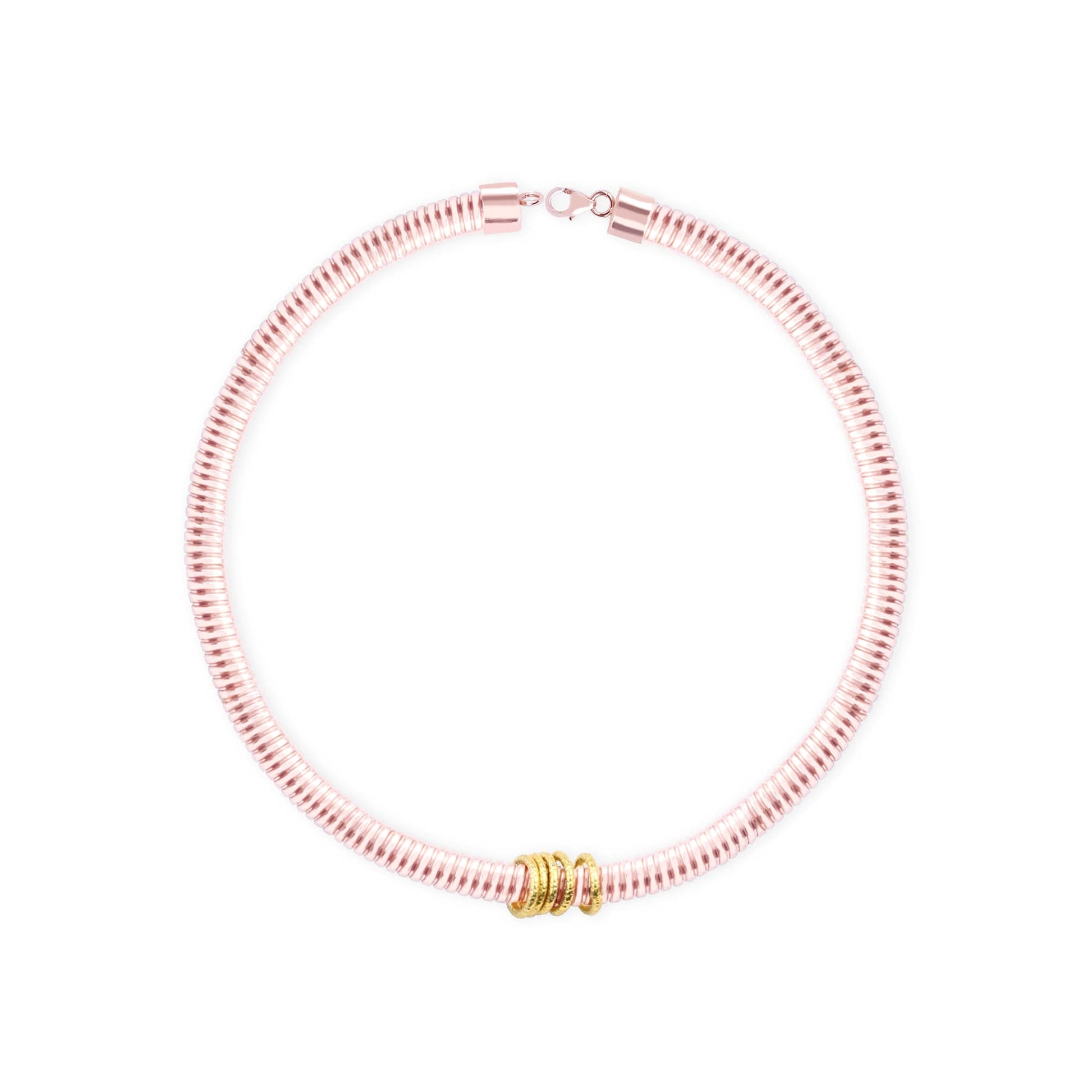 Twisted Rose Gold Charm Bracelet