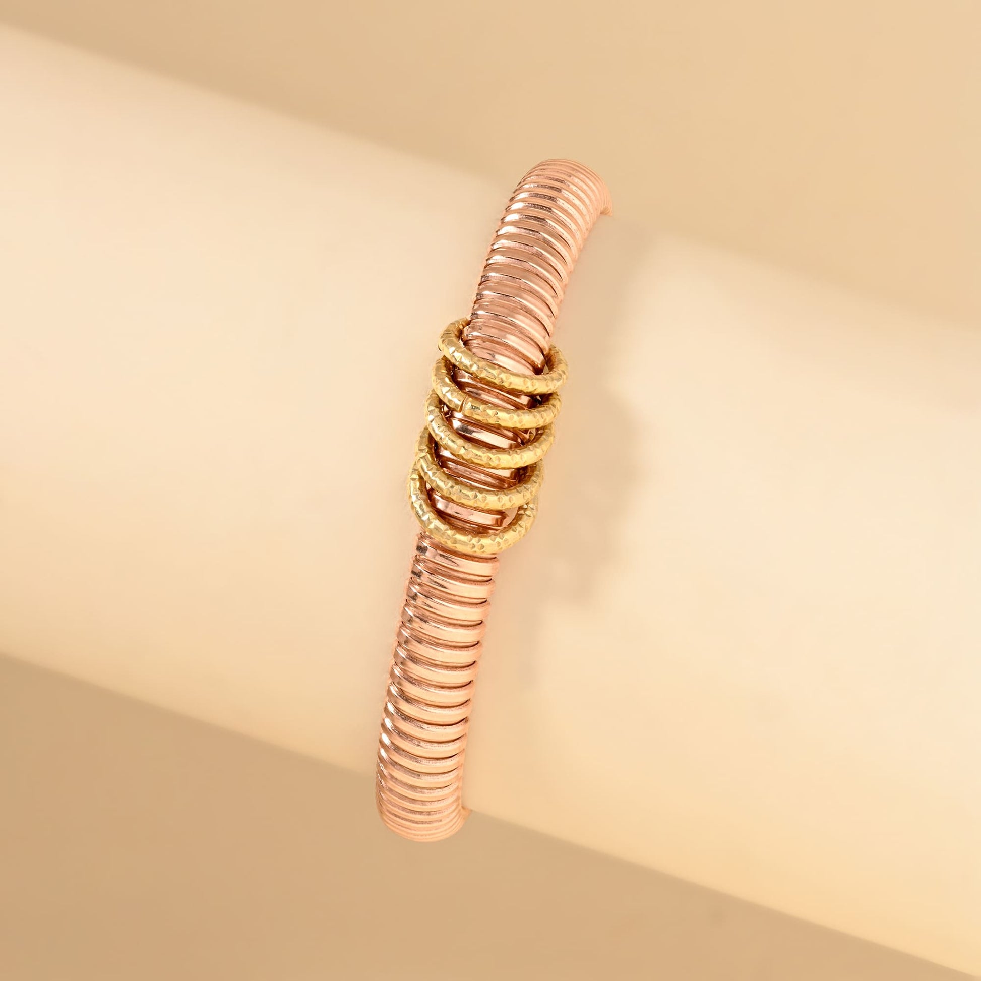 Twisted Rose Gold Charm Bracelet