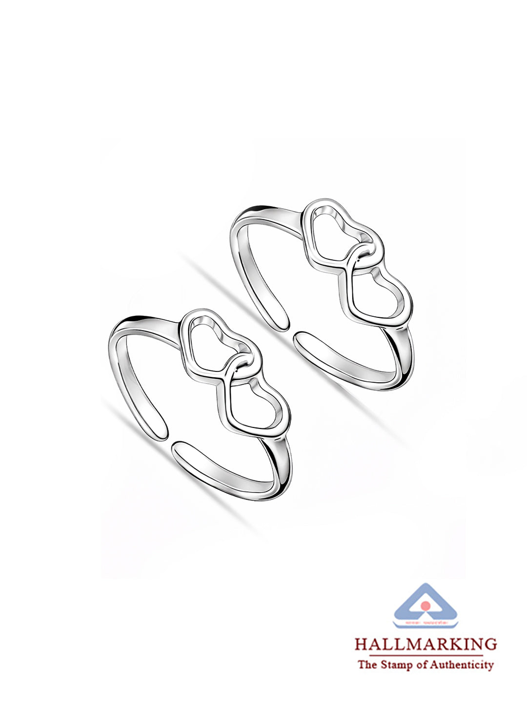 Infinity Heart Open Adjustable Toe Ring