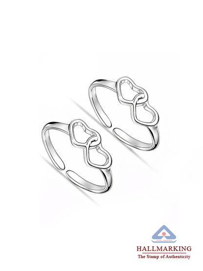 Infinity Heart Open Adjustable Toe Ring