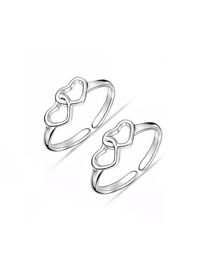 Infinity Heart Open Adjustable Toe Ring