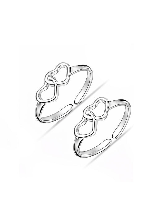 Infinity Heart Open Adjustable Toe Ring