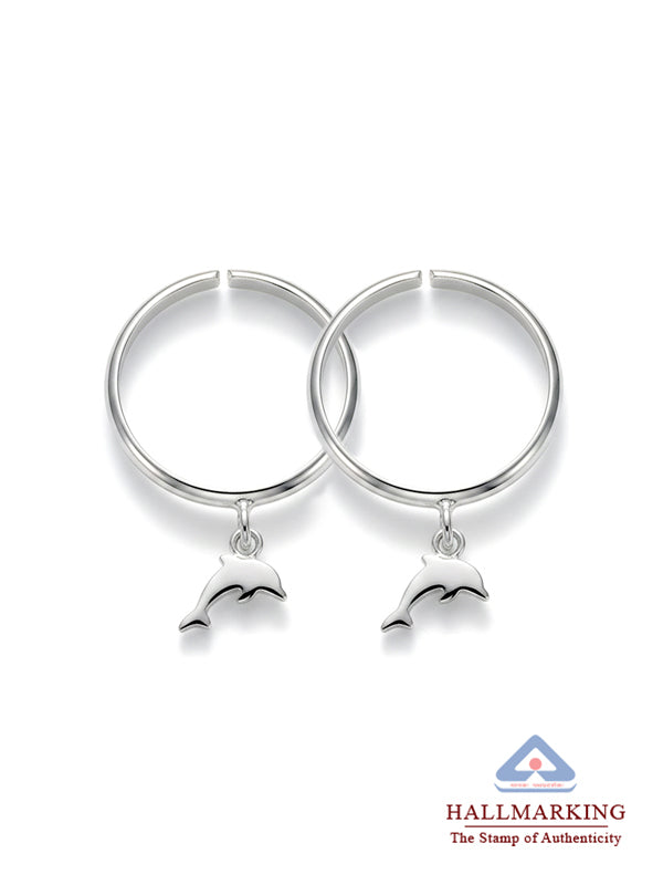 Ocean Bliss Dolphin Adjustable Silver Toe Ring