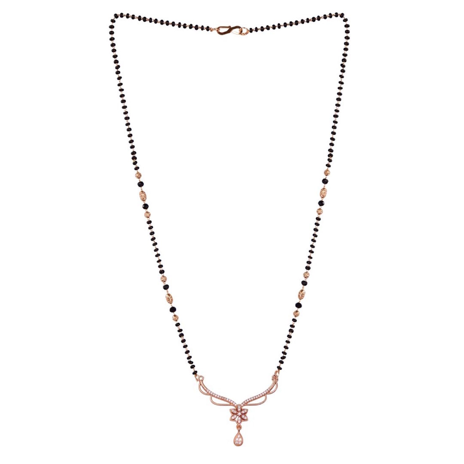 Rose Gold Plated Mangalsutra Pendant for Girls and Women