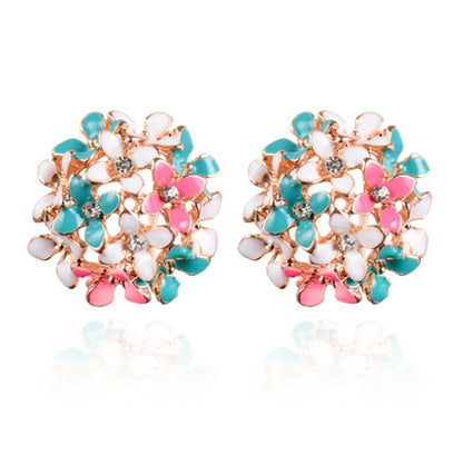Crystal Four Leaf Clover Stud Earrings, Copper Tops Earrings for Women and Girls
