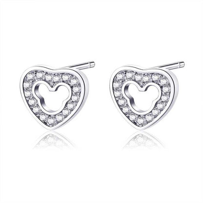 Rose Gold Plated Sparkling Heart Studs