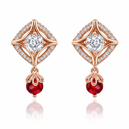 18k Rose Gold PlatedDrop Earrings Women & Girls
