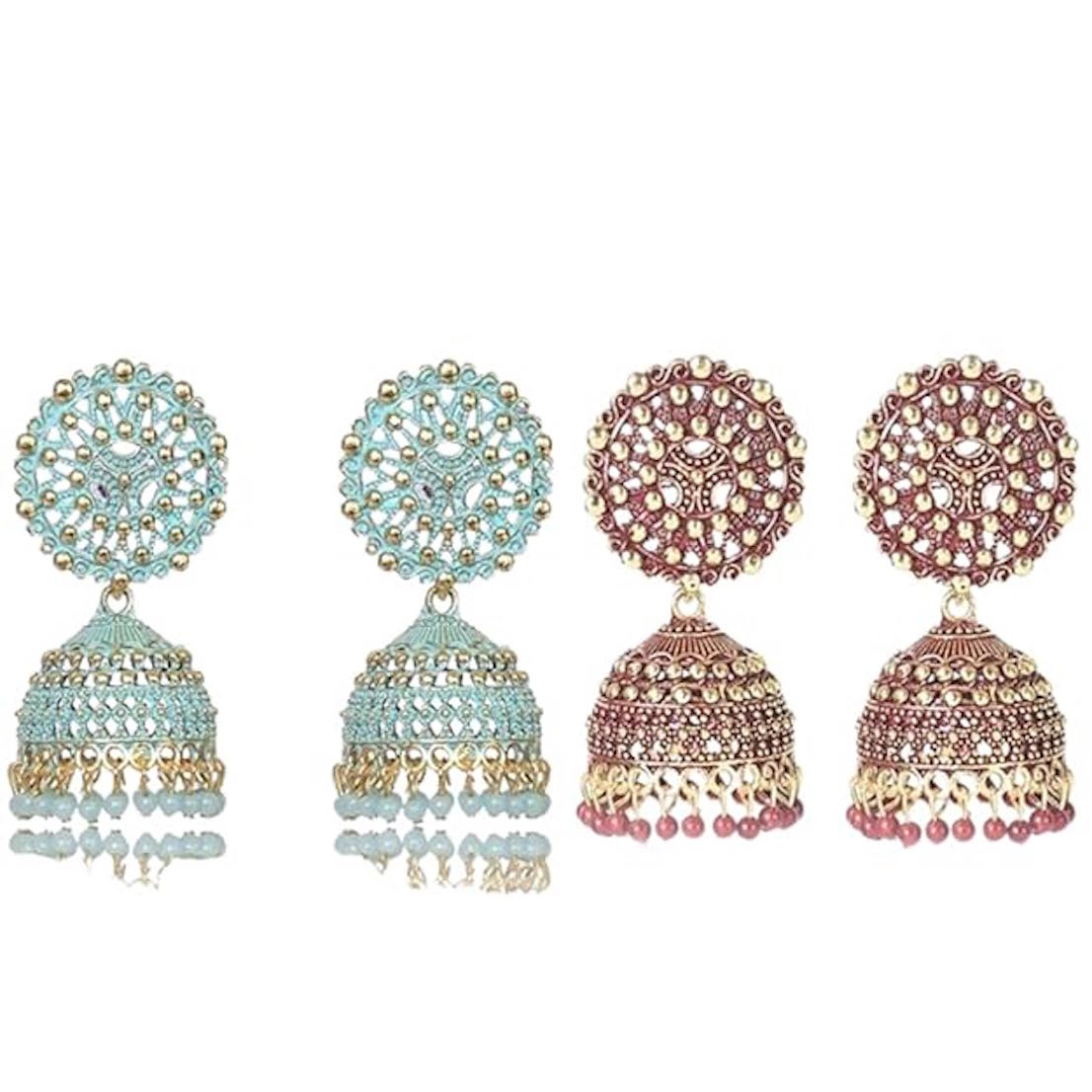 Ethnic Oxidised Jhumka Earring, Long Hangings Traditional Alloy Jhumki Earrings for Women & Girls