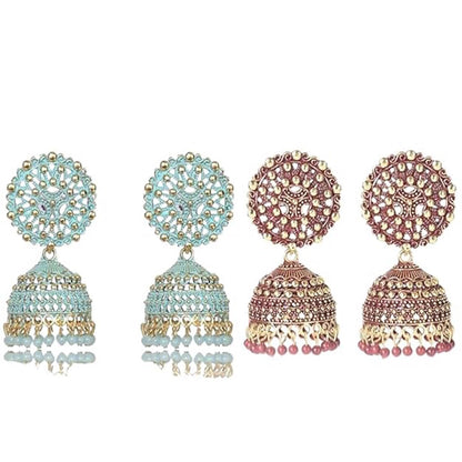 Ethnic Oxidised Jhumka Earring, Long Hangings Traditional Alloy Jhumki Earrings for Women & Girls