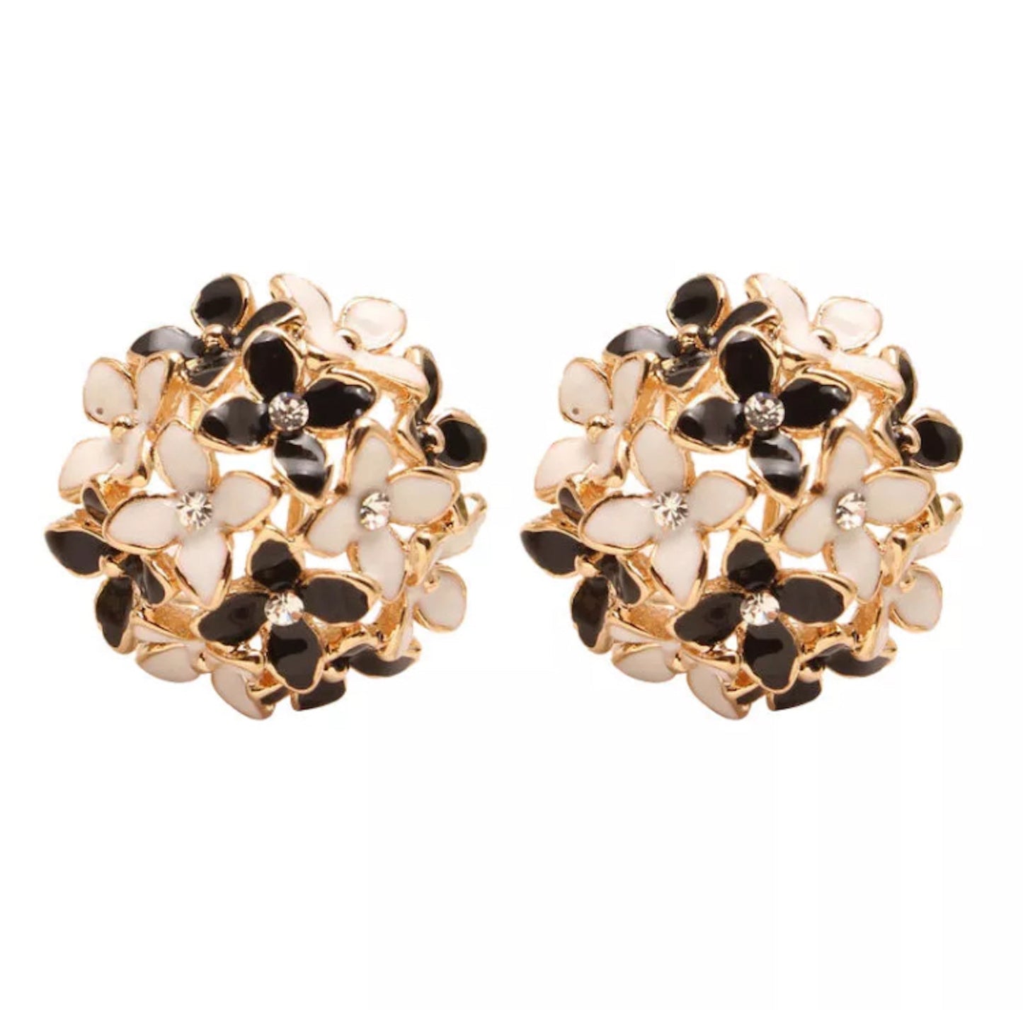 Crystal Four Leaf Clover Stud Earrings, Copper Tops Earrings for Women and Girls