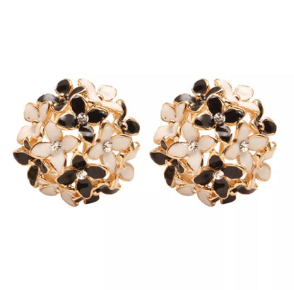 Crystal Four Leaf Clover Stud Earrings, Copper Tops Earrings for Women and Girls