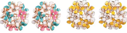 Crystal Four Leaf Clover Stud Earrings, Copper Tops Earrings for Women and Girls