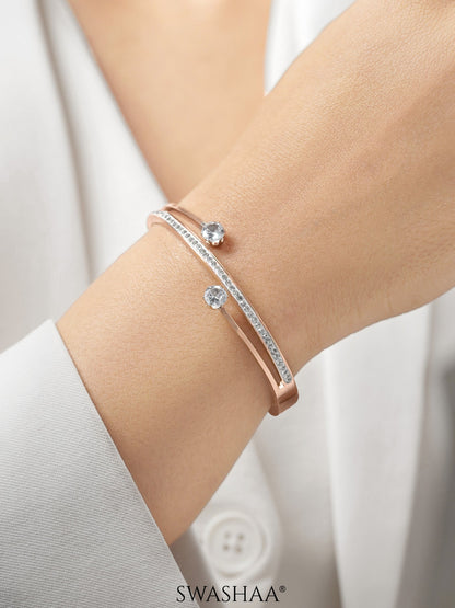 Marka Diamond Solitaire Rosegold Plated Bracelet