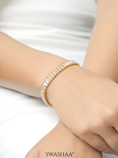 Meadow Baguette 18K Gold Plated Tennis Link Loose Bracelet