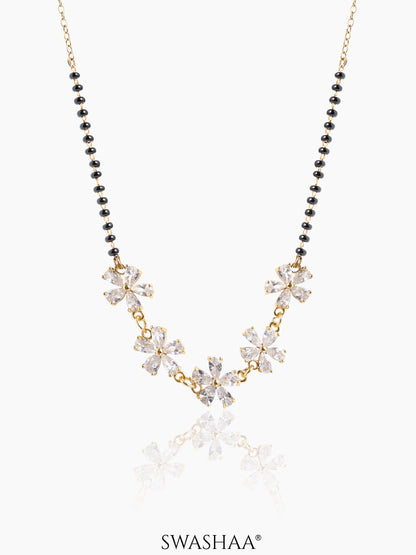Meher Floral Clusters Diamond 18K Gold Plated  Mangalsutra