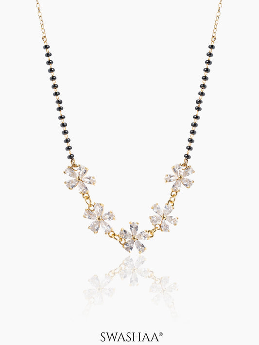 Meher Floral Clusters Diamond 18K Gold Plated  Mangalsutra
