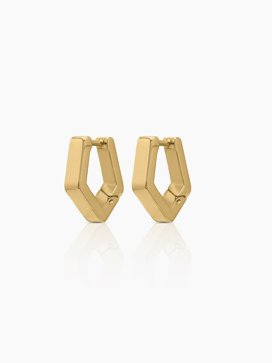 Milan Pentagon Women's Hoop Earrings - Swashaa