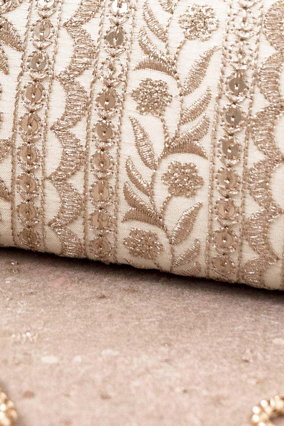 AMYRA - Mirai Embroidered Clutch - Cream