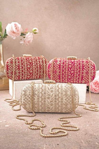 AMYRA - Mirai Embroidered Clutch - Pink