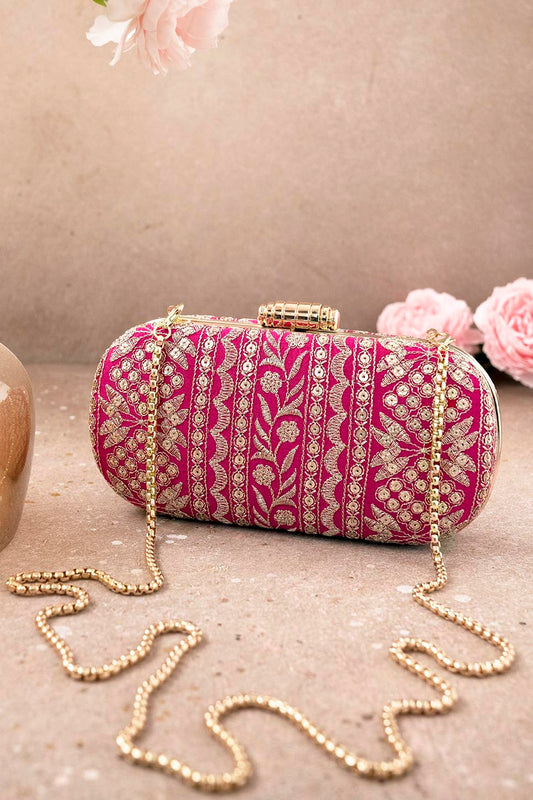 AMYRA - Mirai Embroidered Clutch - Pink