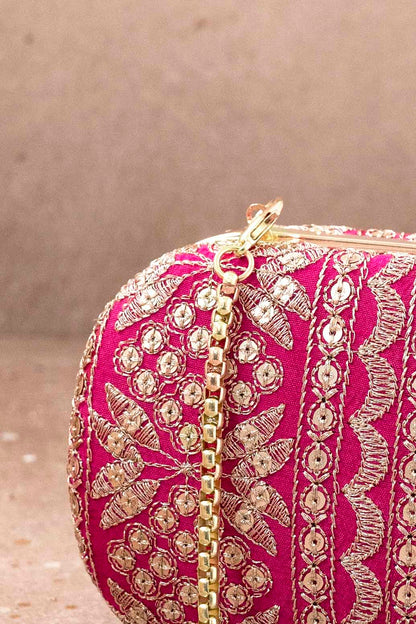AMYRA - Mirai Embroidered Clutch - Pink