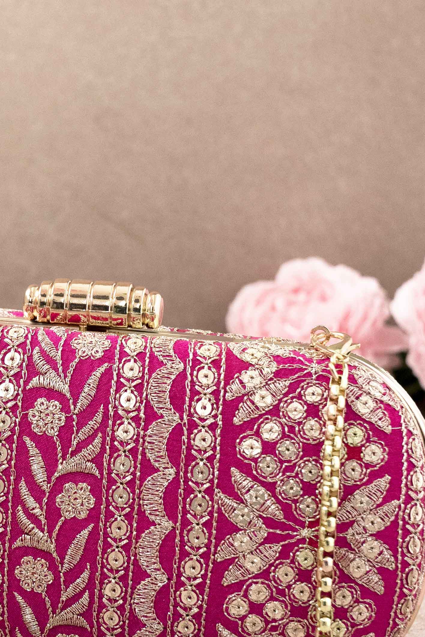 AMYRA - Mirai Embroidered Clutch - Pink