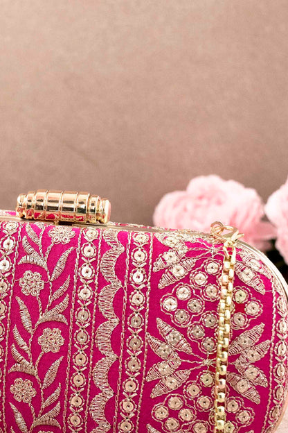AMYRA - Mirai Embroidered Clutch - Pink