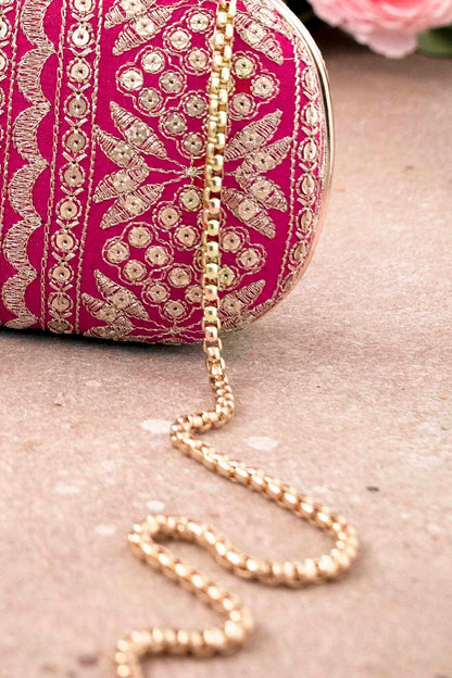 AMYRA - Mirai Embroidered Clutch - Pink