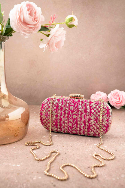 AMYRA - Mirai Embroidered Clutch - Pink