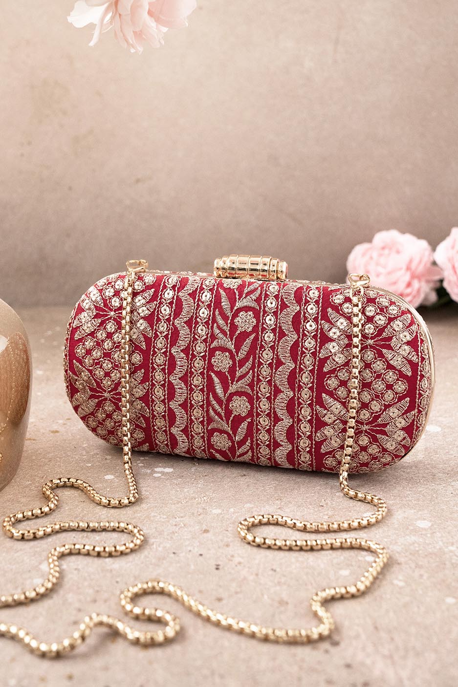 AMYRA - Mirai Embroidered Clutch - Red