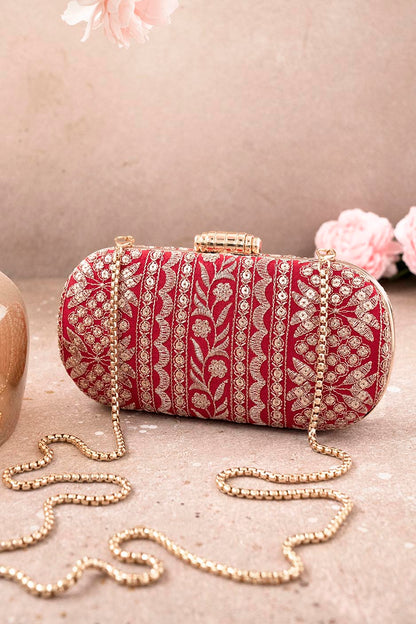 AMYRA - Mirai Embroidered Clutch - Red