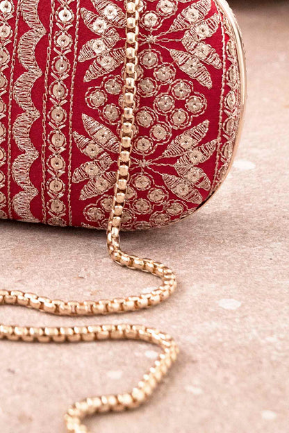 AMYRA - Mirai Embroidered Clutch - Red