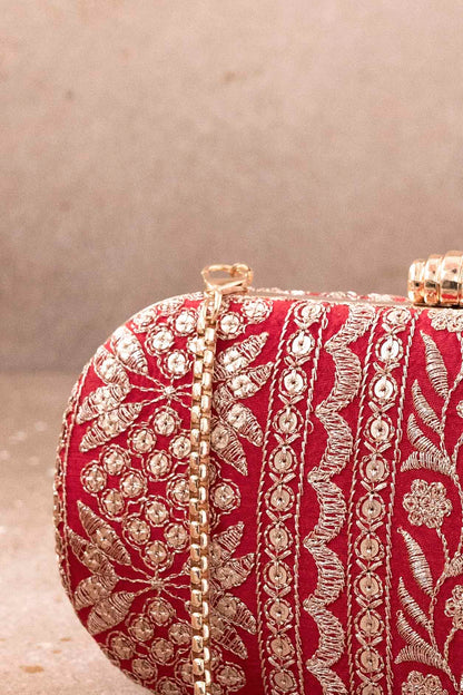 AMYRA - Mirai Embroidered Clutch - Red
