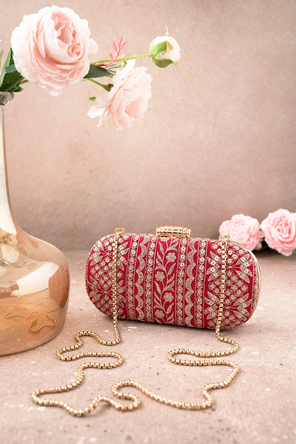 AMYRA - Mirai Embroidered Clutch - Red