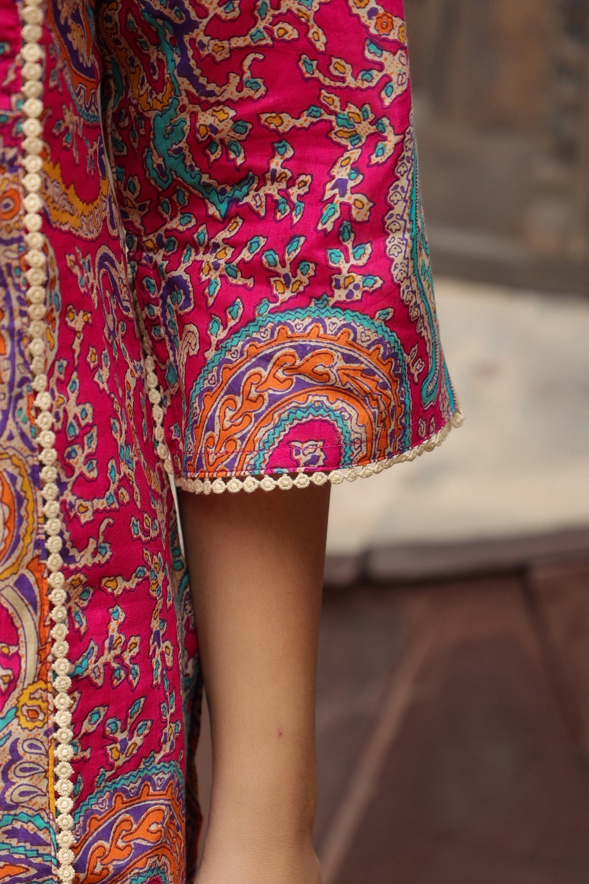 Mirror Work Printed Kurta