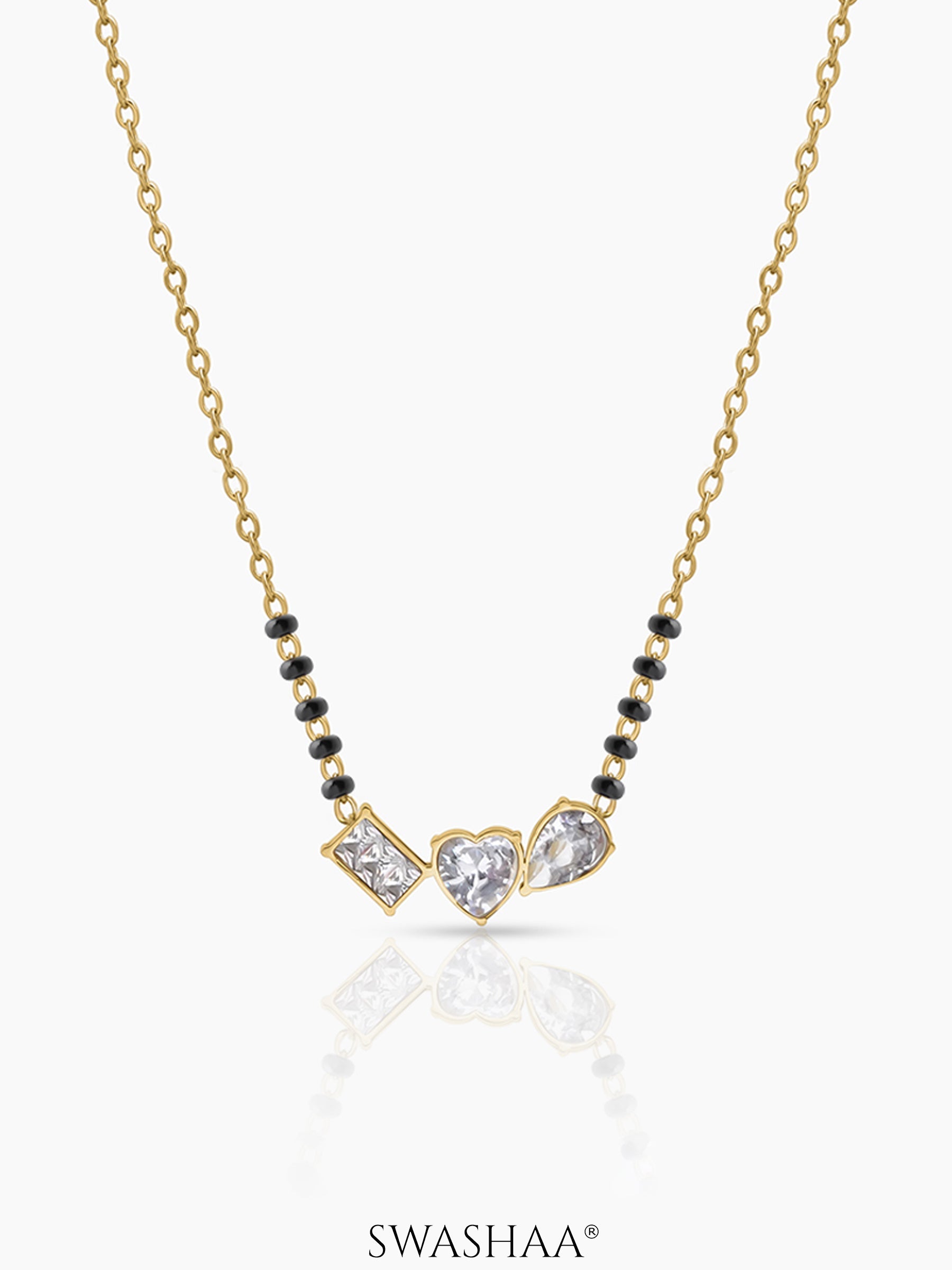 Miva Trio Diamond Cluster Mangalsutra - Swashaa