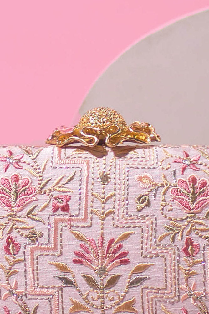 AMYRA - Mogra Capsule Clutch - Baby pink