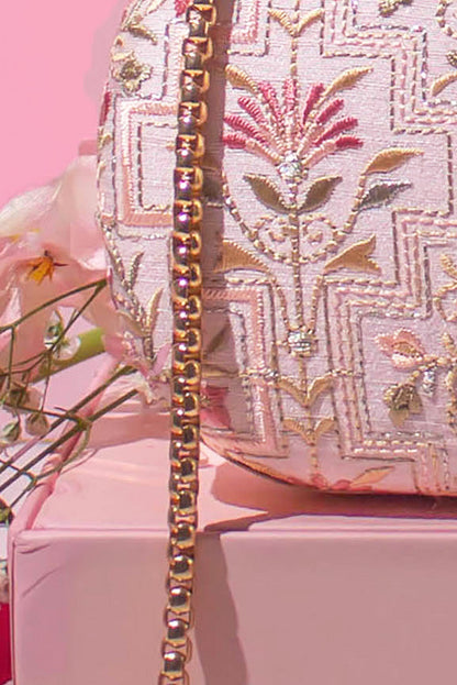 AMYRA - Mogra Capsule Clutch - Baby pink