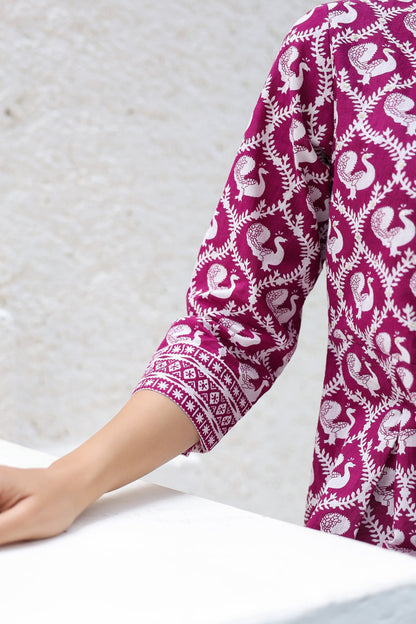 Motifs Printed Pure Cotton Kurti