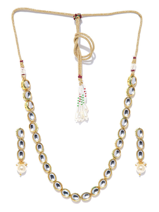 Kundan Pearls Gold Plated Jewellery Set