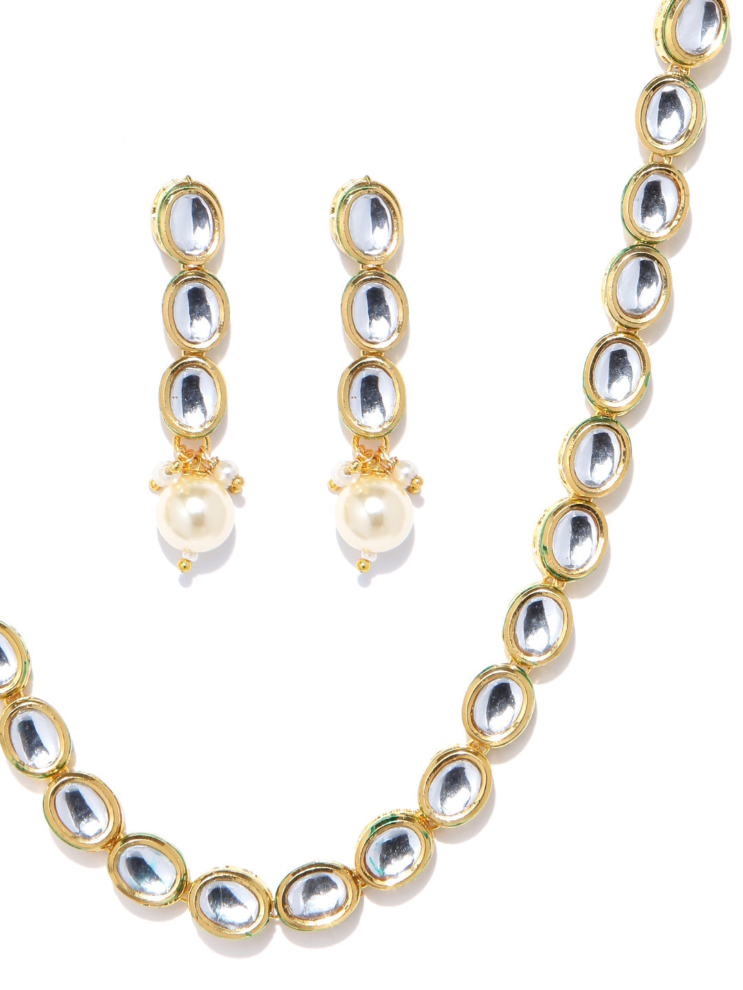 Kundan Pearls Gold Plated Jewellery Set