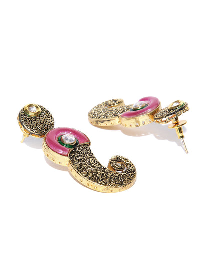 Multi-Color Kundan Ruby Emerald Gold Plated Jewellery Set