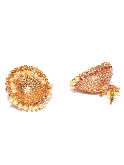 White Beads Pearls Gold Plated Jewellery Set