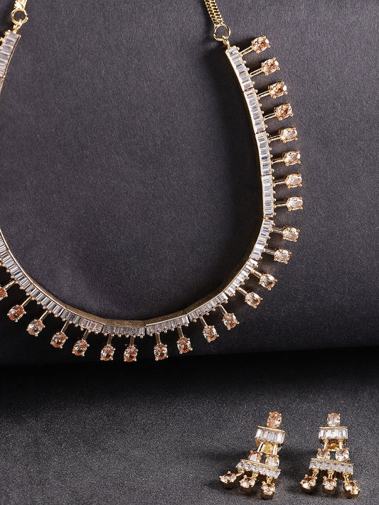 American Diamond Gold Plated Jewellery Set