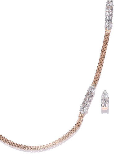 American Diamond Rose Gold Plated Jewellery Set