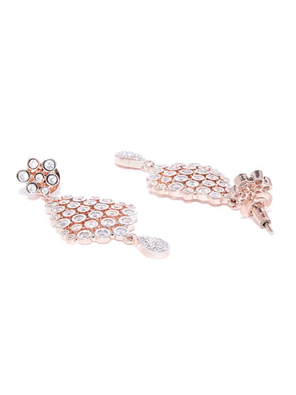 American Diamond Rose Gold Plated Jewellery Set