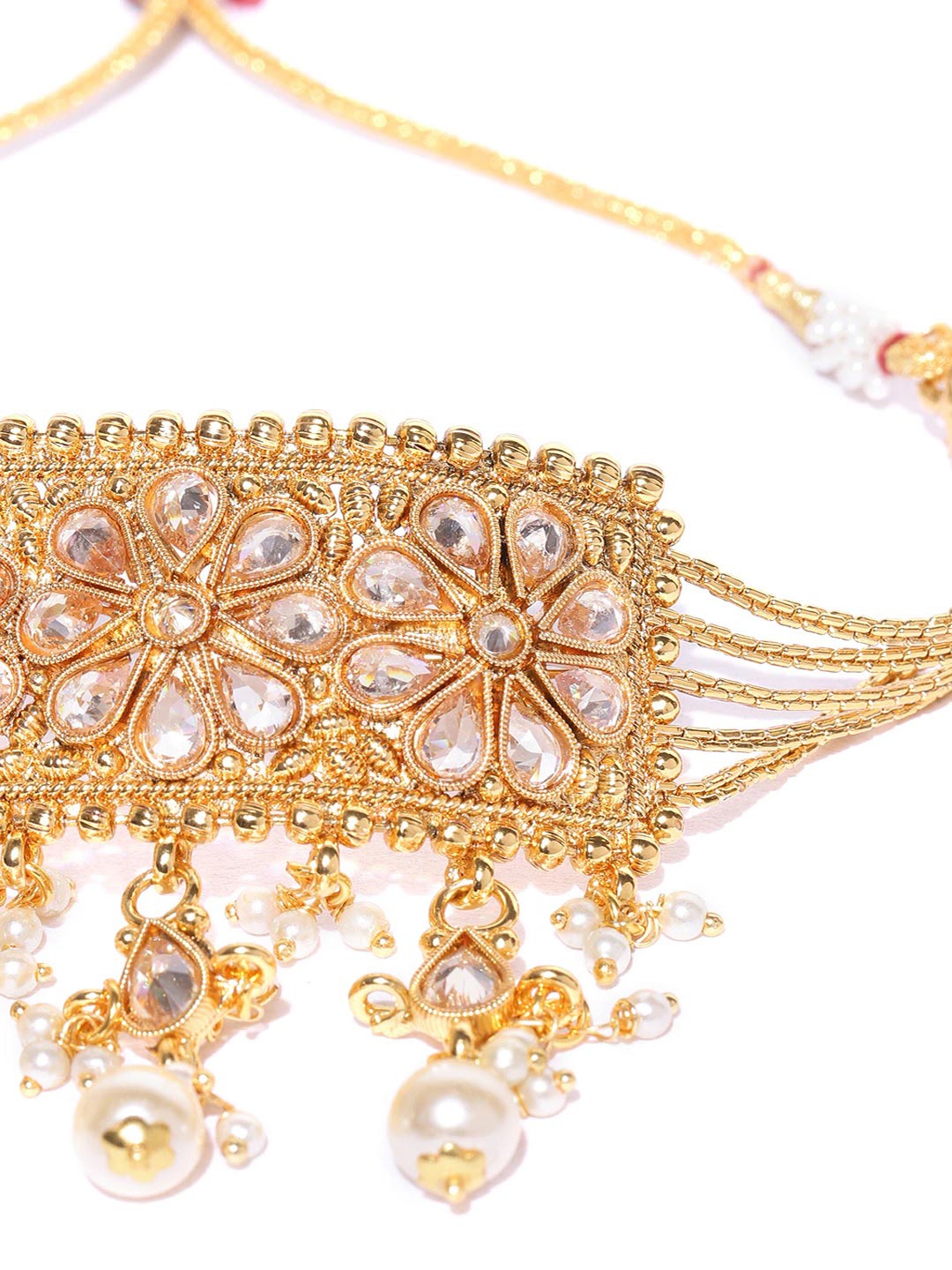 Kundan Pearls Beads Gold Plated Jewellery Set