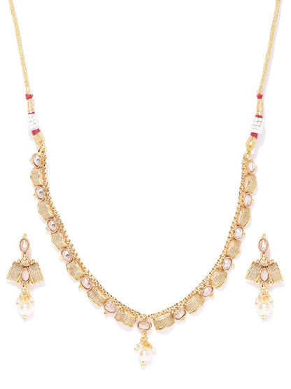 Kundan Pearls Beads Gold Plated Jewellery Set