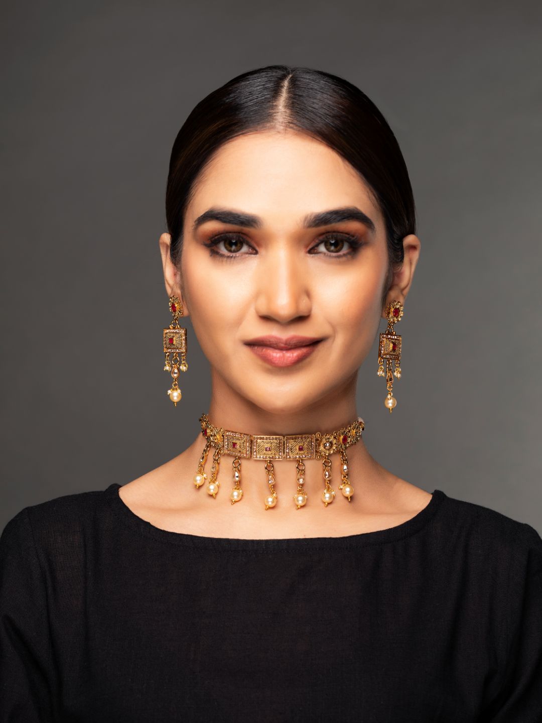 Ruby Pearls Kundan Gold Plated Choker
